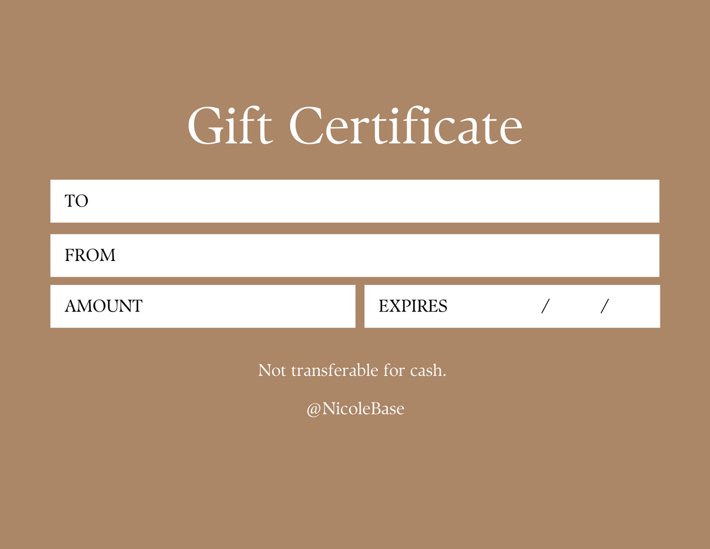 Nicole Base GIFT CARD
